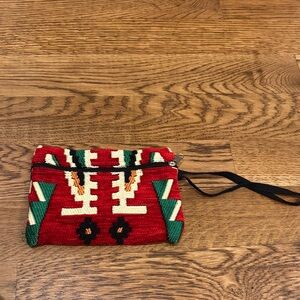 Red and Green Patterned Clutch